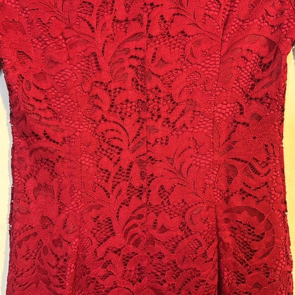 Precis petite women’s red lace short sleeve dress 4 - Picture 9 of 10